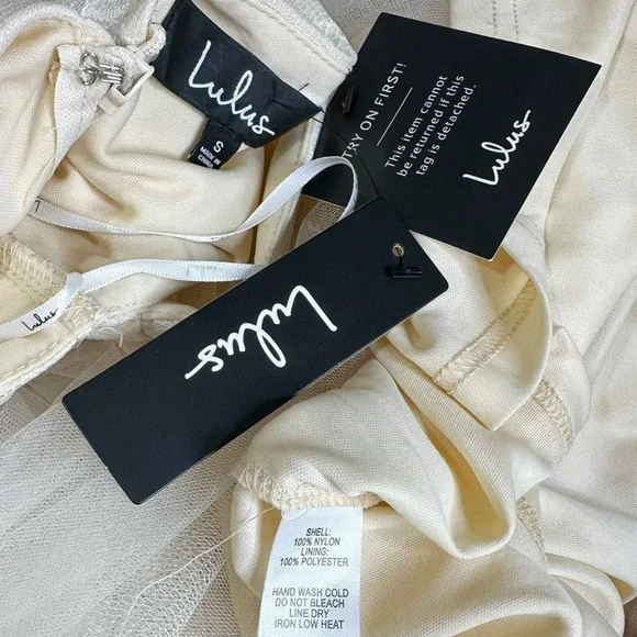 LULUS Sweet Love Floral Lace Beaded Maxi Dress, Ivory, Small - Picture 7 of 15